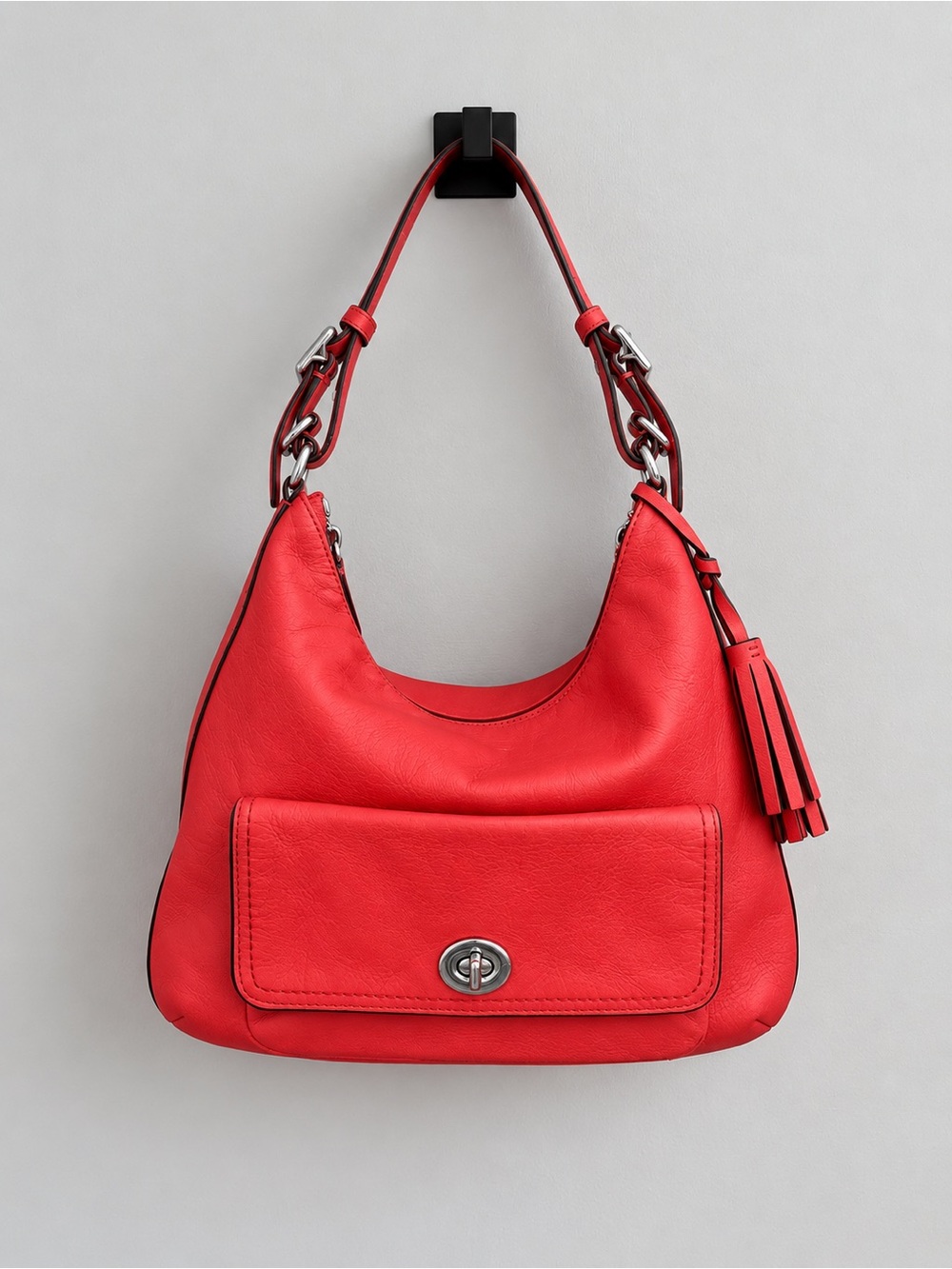 Coach Courtenay Legacy Leather Hobo Bag Coral Red Style #22381